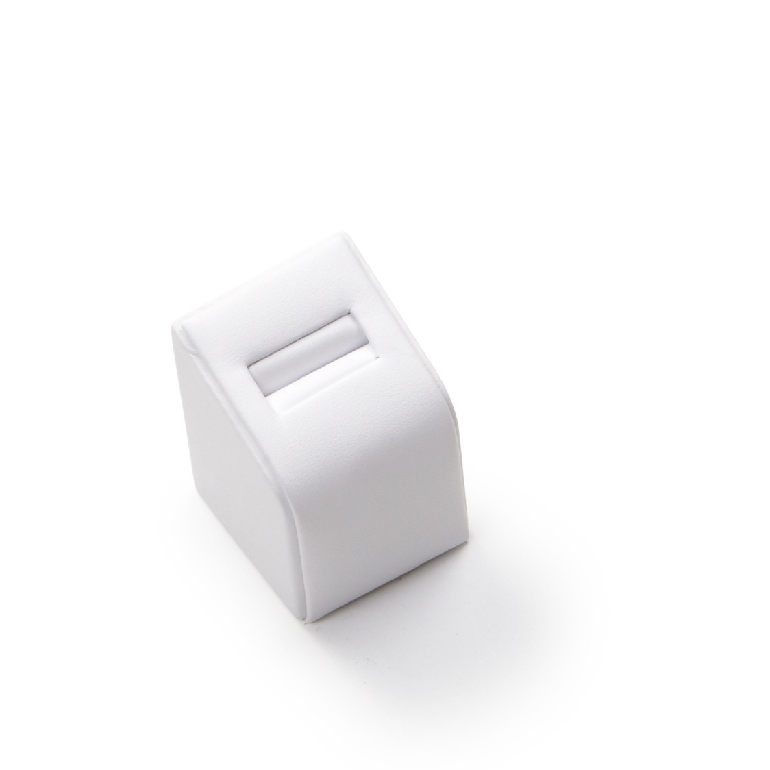 White Leatherette 1 Ring Slot Stand