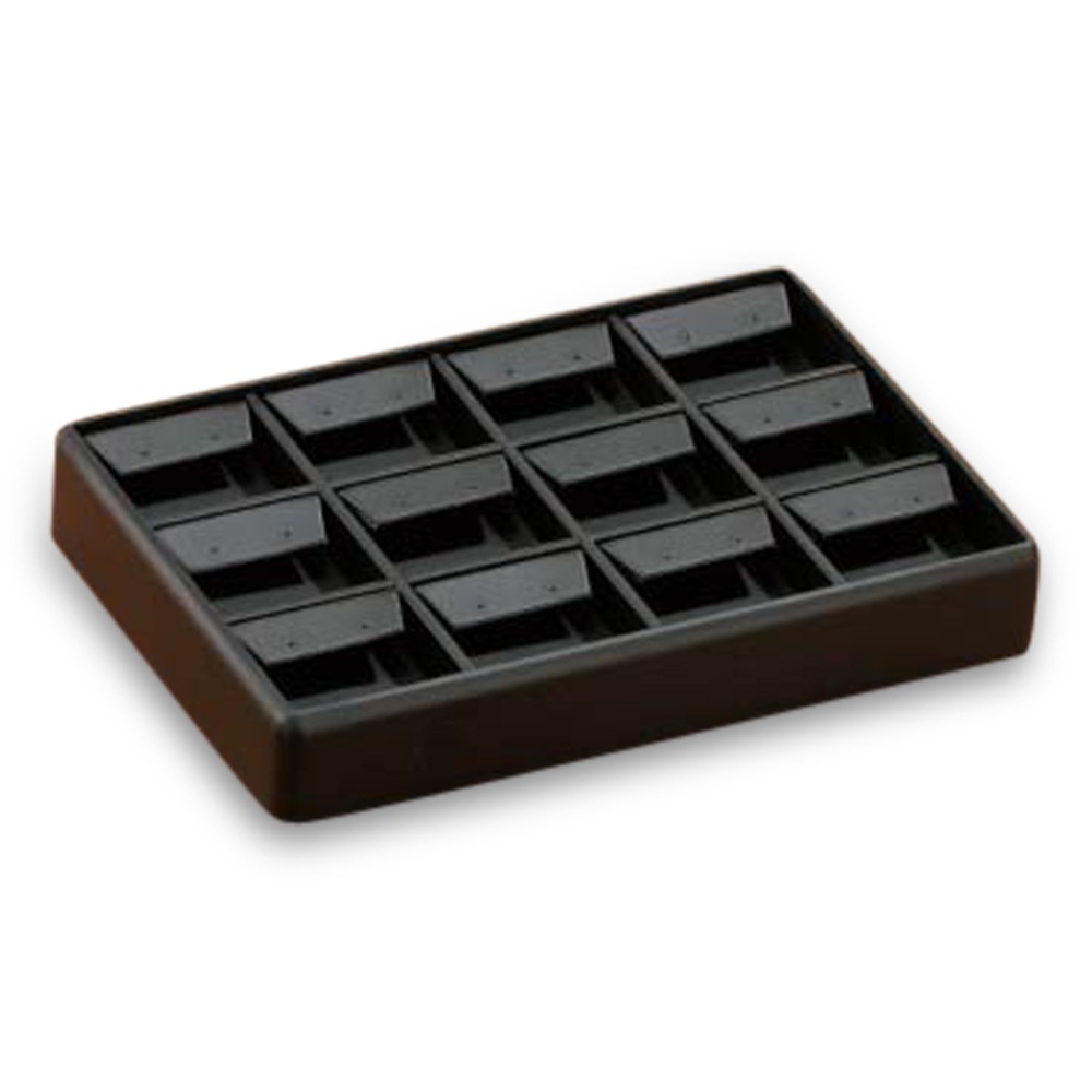 Black Leatherette 12 Drop Earring Tray