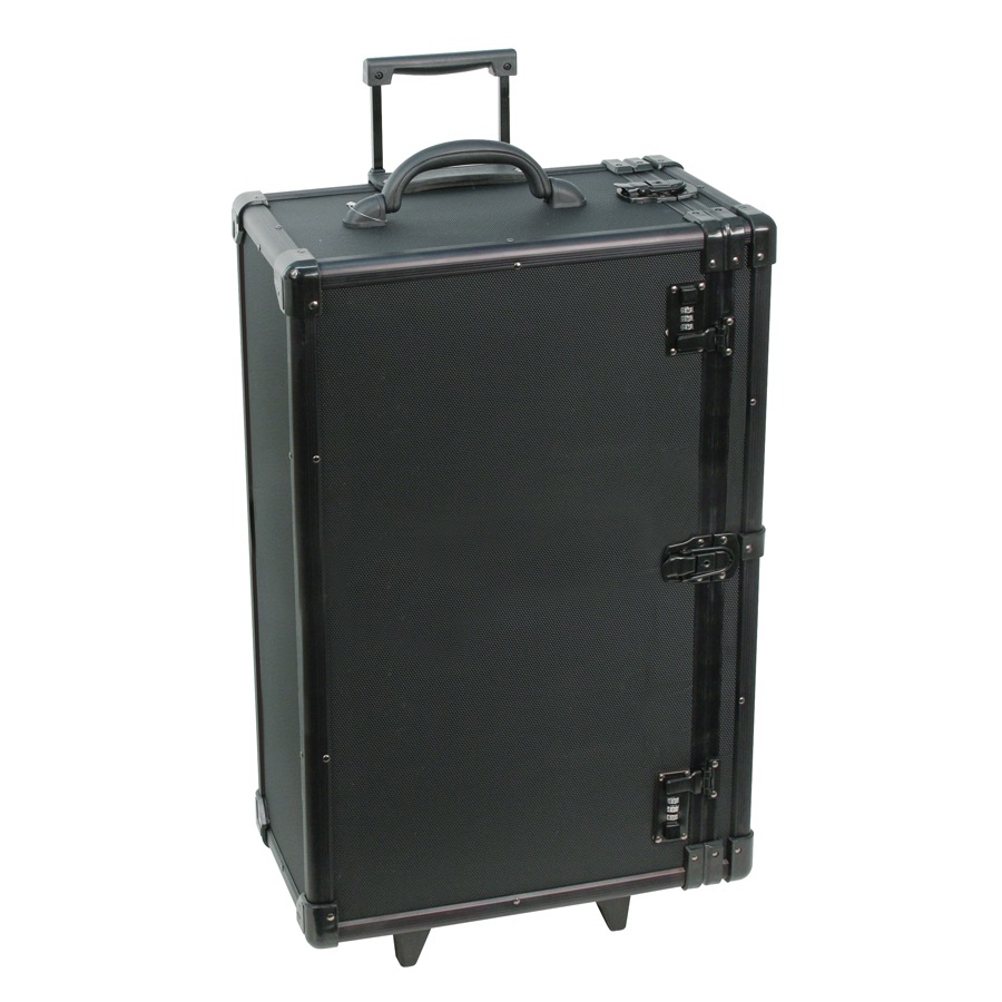 Large Black Aluminum Carrying Case with Retractable Handle