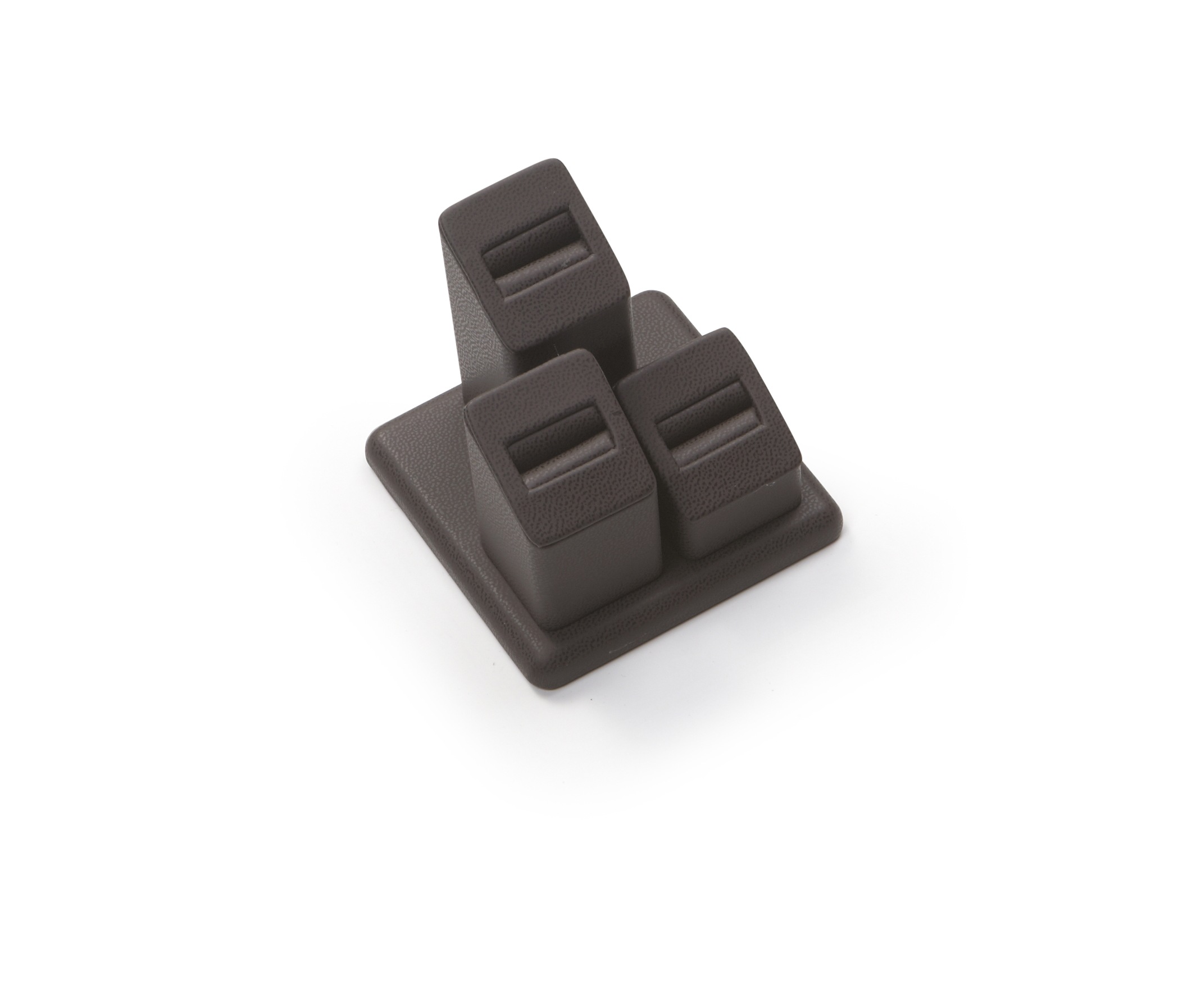 Chocolate Leatherette 3 Ring Slot Stand