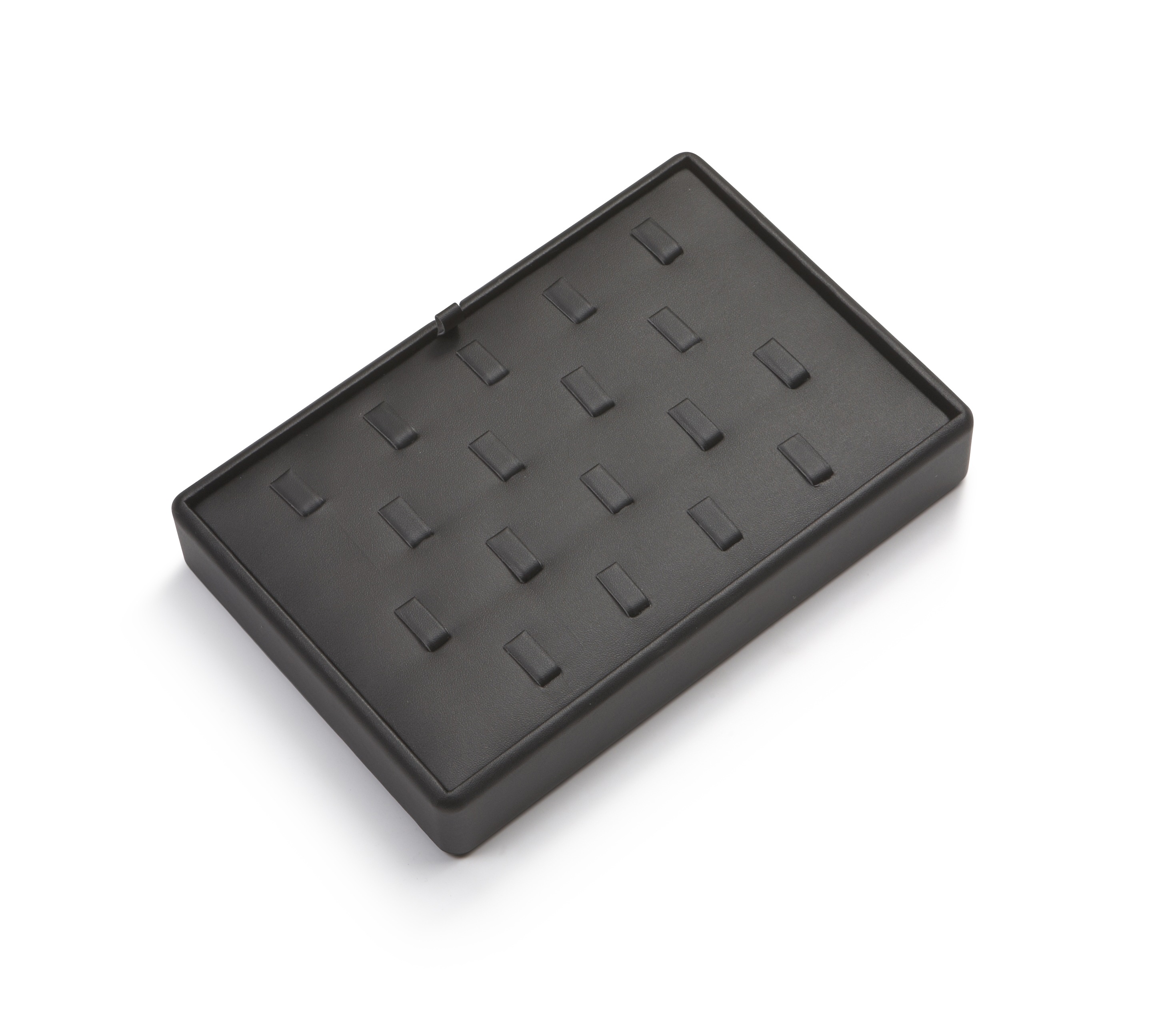 Black Leatherette 18 Clip Ring Tray