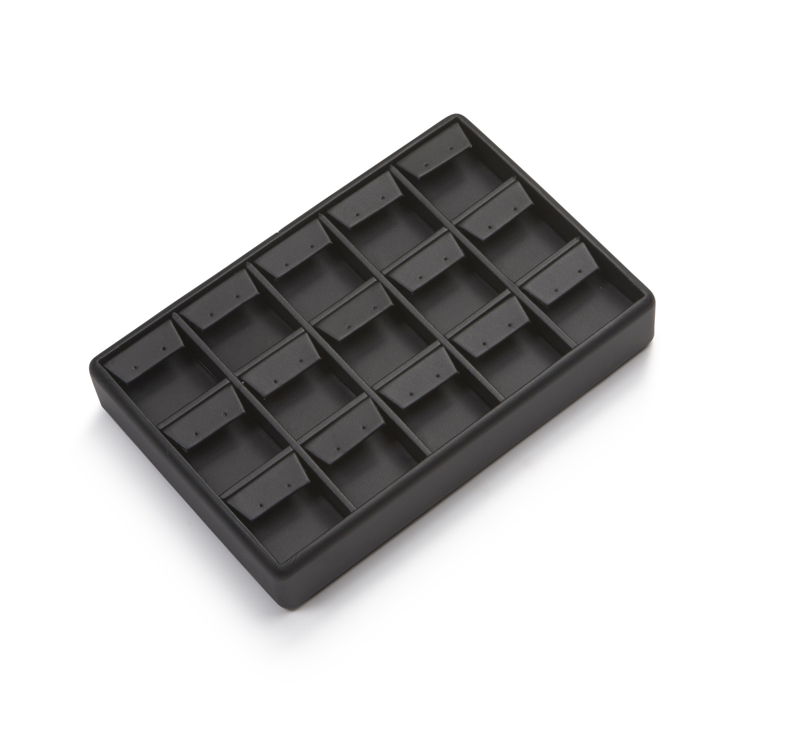 Black Leatherette 15 Earring Tray