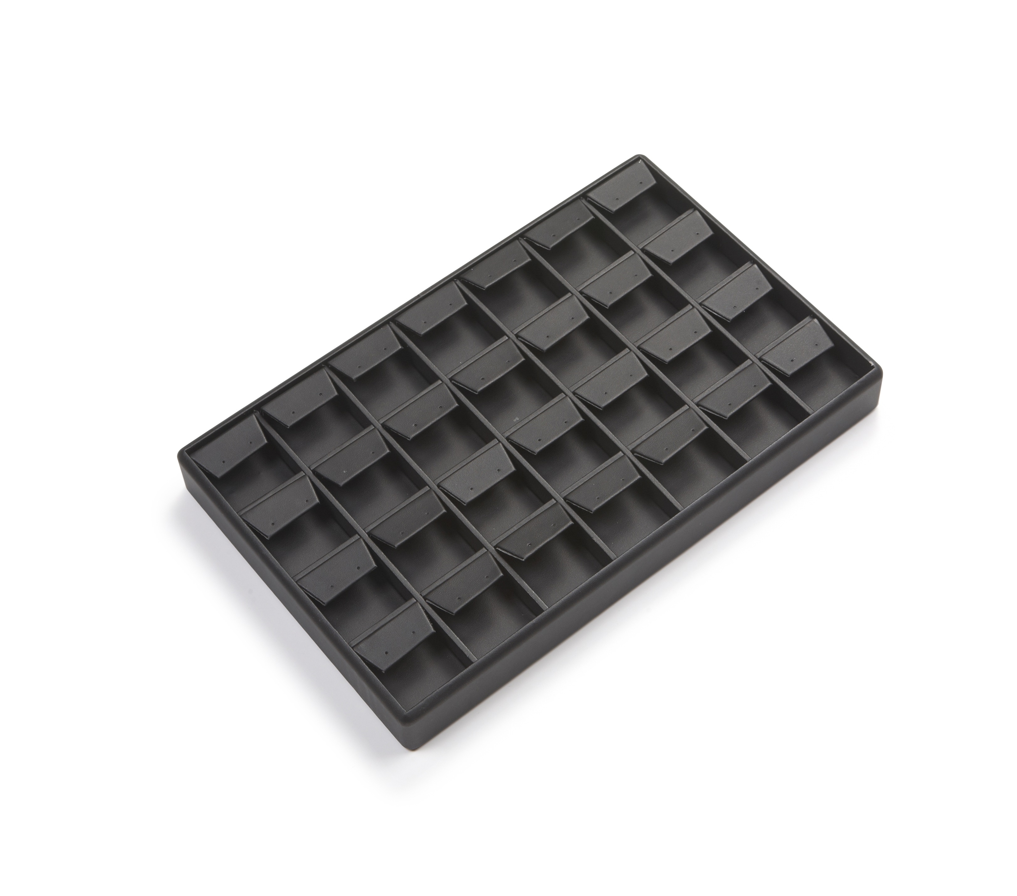 Black Leatherette 28 Earring Tray