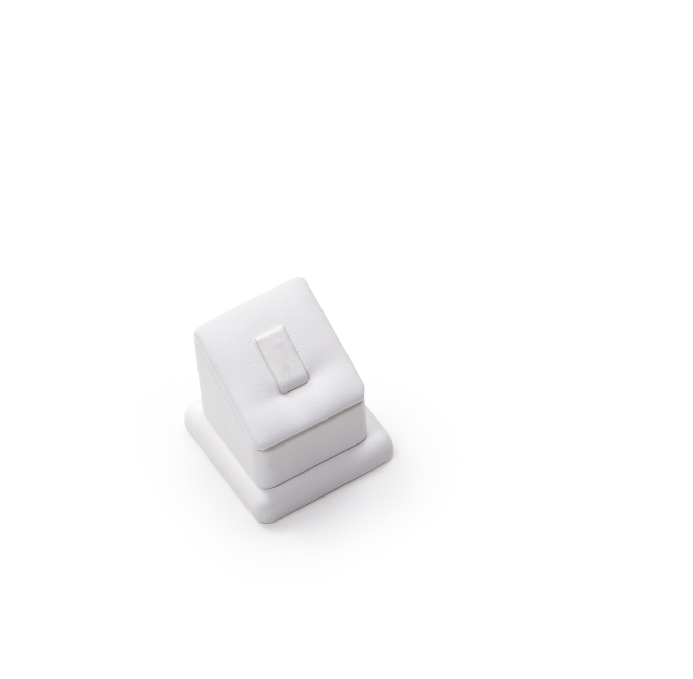 White Leatherette 1 Clip Ring Stand